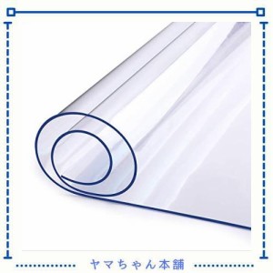 Coomas テーブルクロス PVC製 デスクマット 長方形 防水 透明 汚れつきにくい (80*130, 透明（厚さ：2.0MM）)