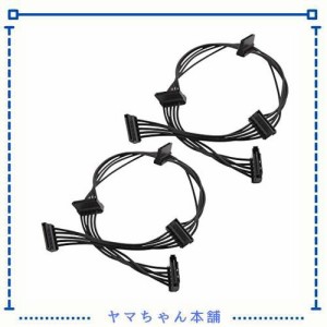 Cable Matters SATA 電源4分岐ケーブル 46cm 2本セット 15ピン SATA オス 4 SATA メス 電源分岐ケーブル SATA電源スプリッタケーブル ブ