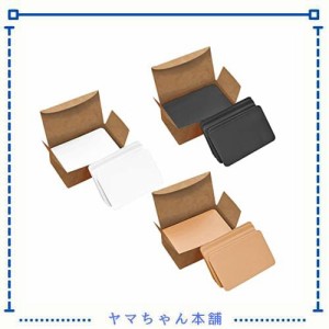 VANRA カード 無地 名刺サイズ 用紙 メッセージカード ミニ 情報カード 落書き用紙 言葉カード 手書き 紙カード 300枚入り (ブラック×1+