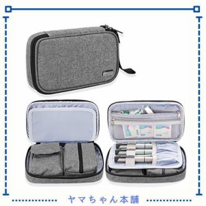 Luxja 血糖値測定器収納ポーチ 血糖値測定道具 収納 持ち運び ケース インスリン ポーチ 旅行 出張 外出 グレー