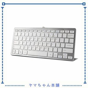 DIWOSHE USB有線キーボード 小型 軽量 US配列 78キー テンキー無し ミニ 超薄型 高性能 USB接続 コンパクト 1.3メートルコード付き PCノ