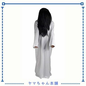 Cicc ハロウィン コスチューム 怨霊の女 幽霊 貞子かつら 鬼女 仮装 衣装 コスプレ衣装 2点セット