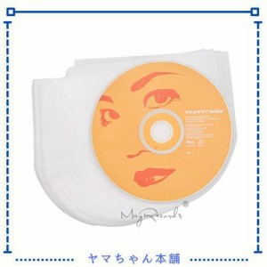 MayRecords 100枚セット CD/DVD 紙ジャケット用 収納袋ケース内袋（白色ビニール）丸型保護袋 CDスリーブ 厚口0.08mm 静電防止素材