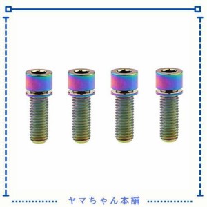 Dingtai サイズＭ7x20mm 六角穴付きボルトワッシャーロングチタン合金ボルトねじ４本入り (虹色)