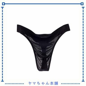 [Jutazon] メンズＴバック セクシー薄い パンツ ビキニブリーフ ローライズアンダーウェア 通気性 インナーパンツ (ブラック, XL)