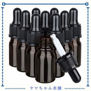 Teenitor 遮光瓶 5ml スポイト付き遮光瓶 10本 アロマオイルボトル ガラス製 精油ボトル 遮光スポイト瓶 アロマ保存容器 アロマ瓶 精油瓶