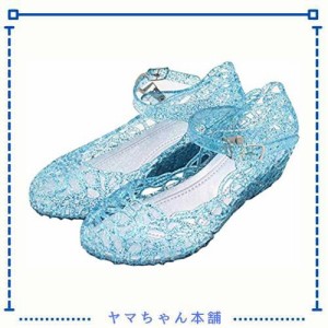 [TYHTYM] ラバーサンダル キッズ ラバーシューズ シンデレラ プリンセス風 16cm-20cm ガラスの靴 ストラップ キラキラ お姫様 ドレスシュ