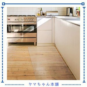 キッチンマット クリア PVC 60×240cm SALLOUS 大判 厚さ1.5mm クリアマット 台所マット 透明マット ソフト 撥水 おしゃれ 汚れ防止 お手