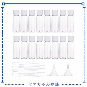 BENECREAT 20個セット30mlワンタッチボトル 2個漏斗と10本スポイト付き プラスチックボトル 空ボトル 化粧水 精油小分け 詰め替えボトル 