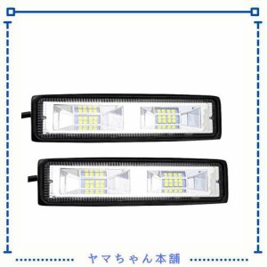 OUGUAN 作業灯 除雪車 LED ワークライト 2個セット 48W 16LED LEDライトバー 12v-24v対応 トラクター用 タイヤ灯 IP67防水 防塵 夜釣り 