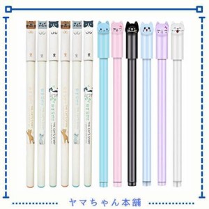 sencoo 12個黒かわいい猫ペンジェルペン学校事務用品用ボールペン