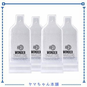 WONDER TRAVELERS ワインボトル保護バッグ 瓶を安全にオシャレに持ち運び 日本酒 ビール 洋酒をラッピング 4枚セット