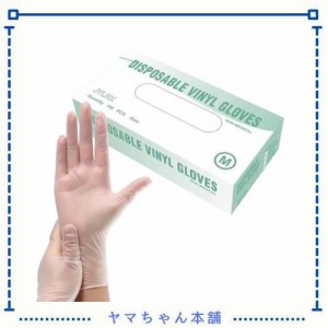 [JYLRX] 使い捨て手袋ビニール手袋PVCグローブ100枚粉なし強靭性左右兼用スマホ対応可家庭掃除作業(M,100枚入り)