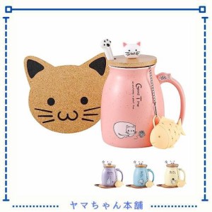 猫マグ かわいいセラミックコーヒーカップ かわいい子猫 木製蓋 ステンレススチールスプーン ノベルティ モーニングカップ 紅茶 ミルク 