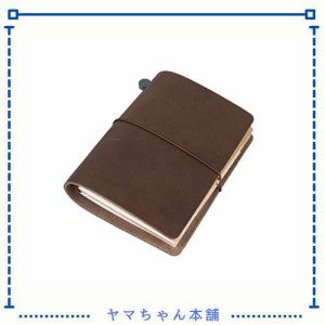 Collasaro レザーノート 本革 手帳 メモ帳 (ブラウン, XS, パスポート サイズ, 135 x 105 mm)