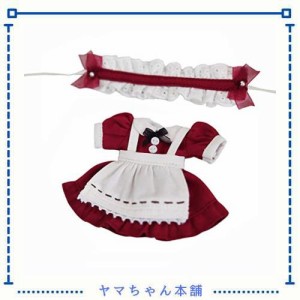 オビツ11 OB11 サイズ衣装 オビツドール 11cmボディ用 メイド服 3点セット 4色 (レッド)