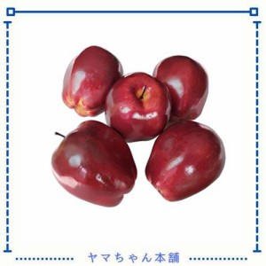 5ピースフェイクアップル人工フルーツモデルリアルな赤いリンゴホームハウスキッチンパーティー装飾デスク飾り
