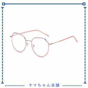 [DUCO] ブルーライトカット メガネ メンズ レディース パソコン用 眼鏡 ピンク 度なし pc メガネ blue light glasses 青色光 カット メガ