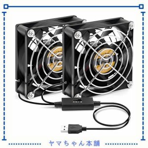 Mauknci usb ファン 静音 5v 3段階風量調整 usbファン 8cm 2連 長時間稼働用 小型 冷却ファン