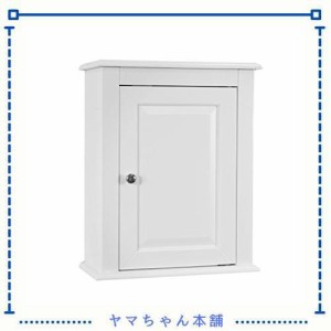 SoBuy 吊り戸棚 洗面所/壁面収納 壁キャビネット 可動棚 木製 北欧風 幅40 ウォール収納 トイレ収納 洗面所用 壁掛け 調味料ラック ラン