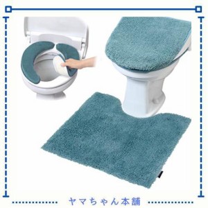 ヨコズナクリエーション バス トイレタリー (トイレマット＆フタカバー＆便座カバー セット, モダニスト ターコイズ)