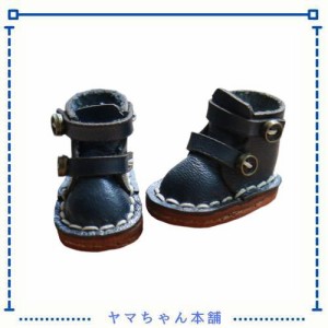 rakulifey オビツ11靴 OB11用ブーツ オビツドール用シューズ 可愛 ５色 (ネイビーブラック)