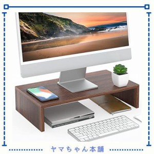 FITUEYES モニター台 机上台 机上ラック 木製 幅425mm 卓上收？ パソコン モニター台 pcモニター台 パソコン スタンド ノートパソコン台D