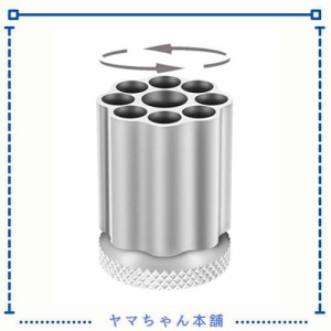 快速旋回筆箱, ペン立て, ペンホルダー, ペン置き, 文鎮 シルバー/ブラック事務用品及び机の収納 (silver)