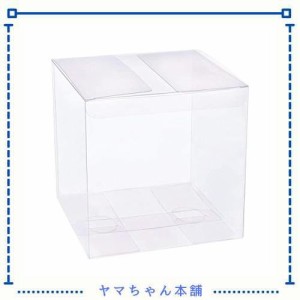 BENECREAT 10個PVC透明プラスチックケース 13x13x13cm 折り畳みボックス 防水 小物入れ クリアギフトボックス 包装資材