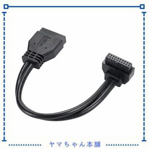 MZHOU SATA USB延長ケーブル-USB3.0マザーボード前面19ピンオス-メス延長ケーブル18cm高速接続（インターフェースは内側を向いています）