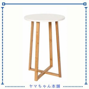 サイドテーブル 天然竹製 カフェテーブル ソファーテーブル シンプル ？ sunnyskies ホワイト 軽量 頑丈 おしゃれ 省スペース 十字構造 