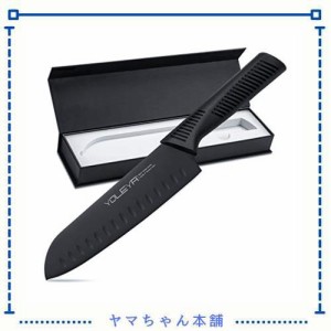 YOLEYA 包丁 三徳包丁 180ｍｍ ステンレス ドイツ輸入マルテンサイト鋼制 黒刃 BO酸化技術 防錆 高炭素 切れ味よく 適切な重み 人間工学