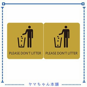 Umoraゴミ箱 Trash box ドアプレート 注意 サイン 店舗 壁 サインプレート 金属 標識案内 ウォールステッカー 飲食店 防水 英語 2枚(PLEA