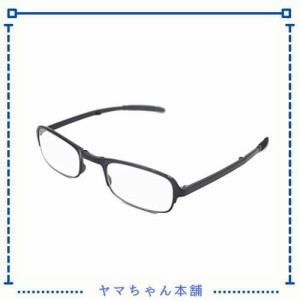 [Qi Song] チーソング 二色セット tr90フレーム折りたたみ老眼鏡 おしゃれリーディンググラス 度数「+1.0〜+4.0」 (+2.0, ブラック)