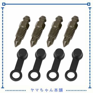 F FIERCE CYCLE キャップ付きブリーダースクリュー メタル製 ダークグリーン オートバイバンジョーボルト M8x1.25mm 4個入り