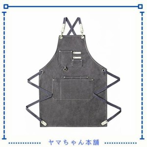 [COVAODQ] 美容師エプロン 作業エプロン 厚 キャンバス 男女兼用 パティオ 前掛け カフェエプロン 職人