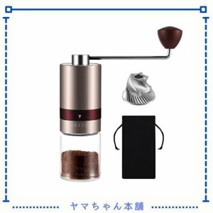 VKCHEF コーヒーミル 手挽き 携帯 コーヒーグラインダー ステンレス臼 金属刃 コーヒー豆挽き 珈琲ミル 6度調節機可能 ステンレスミル 小