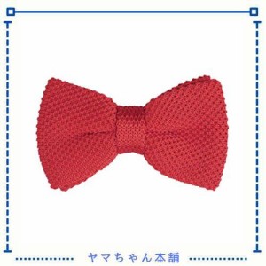 [Allegra K] ニット ボウタイ 蝶ネクタイリボン 結婚式 卒業式 調整可能 メンズ レディース レッド 6 x 11 cm