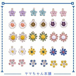 [SUNNYCLUE] 蝶恋花 15種 チャーム フラワー パーツ 桜 合金ペンダント 花 ペンダント 花びら ネックレス デイジー ピアス 和風 イヤリン