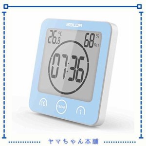BALDR防水時計 デジタル 温湿度計 防水LCD大画面 シャワー時計 温度 湿度 デジタル 液晶 吸盤 壁掛け 置き時計 お風呂 防水クロック 時間