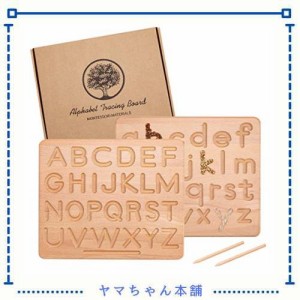 let’s make 木製 形合わせ アルファベットパズル？ABC 123 大小文字 両面 知育玩具 モンテッソーリ 子供 幼児に最適 就学前ギフト 早期