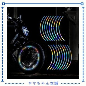 TOMALL 18pcs 16-19インチホイール反射リムステッカーデカールオートバイホイールカーサイクリング自転車自転車夜反射安全装飾テープ車用