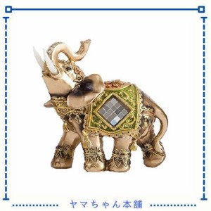 象 置物 ゾウ 象の彫刻 かわいい 動物 オブジェ 風水グッズ インテリア 玄関 装飾品 贈り物 (M, グリーン)