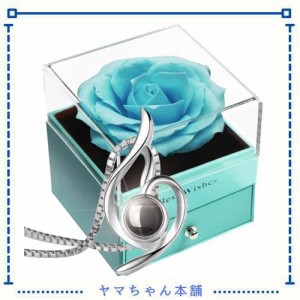 ソープフラワー　プレゼント　人気　造花　バラ　一輪の花　Laluna創作ジュエリー薔薇の石鹸花のボックス レディース ネックレス 　結婚