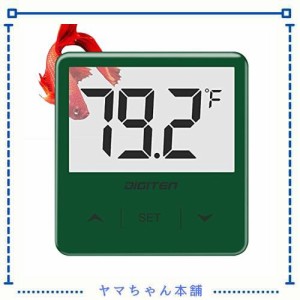 DIGITEN 水族館温度計 水槽温度計 大型 LCD ディスプレイ付き 水テラリウム温度計 爬虫類温度計 スティックオン カメ トカゲ リーフ サン