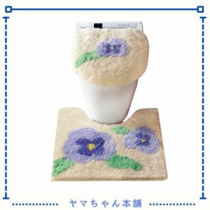 MOGU（JP）トイレマット フタカバー 3点セット 便座カバー ふんわり 洗える トイレマット セット 洗浄暖房 滑り止め U型 O型 兼用 暖かい