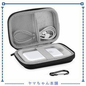 ProCase MagSafeバッテリーパックケース、MagSafe収納バッグ 携帯用保護ケース 耐衝撃 EVAカバー ？カン付き -ブラック