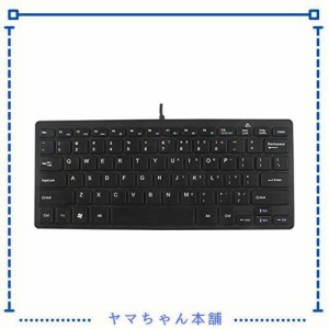 USB有線キーボード 小型 軽量 英語配列 78キー テンキーレス ミニ 超薄型 高性能 USB接続 コンパクト 1.3メートルコード PCノートパソコ