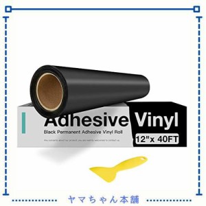 HTVRONT カッティングシート 黒 ステッカーシート DIY カッティングシールカッティング用シート コップ 車 30*1219cm 防水耐候 室内室外