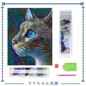 Rolin Roly 猫 かわいい 花猫 星 子猫 30 x 40 cm ダイアモンドビーズ絵画 ビーズ絵画 ダイヤモンドアート ダイヤモンド絵画 DIY 手作り 